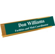 2 x 10 Gold Holder with Aluminum Sign