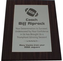6 x 8 Walnut Plaque w/Aluminum Plate