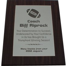 6 x 8 Walnut Plaque w/Aluminum Plate